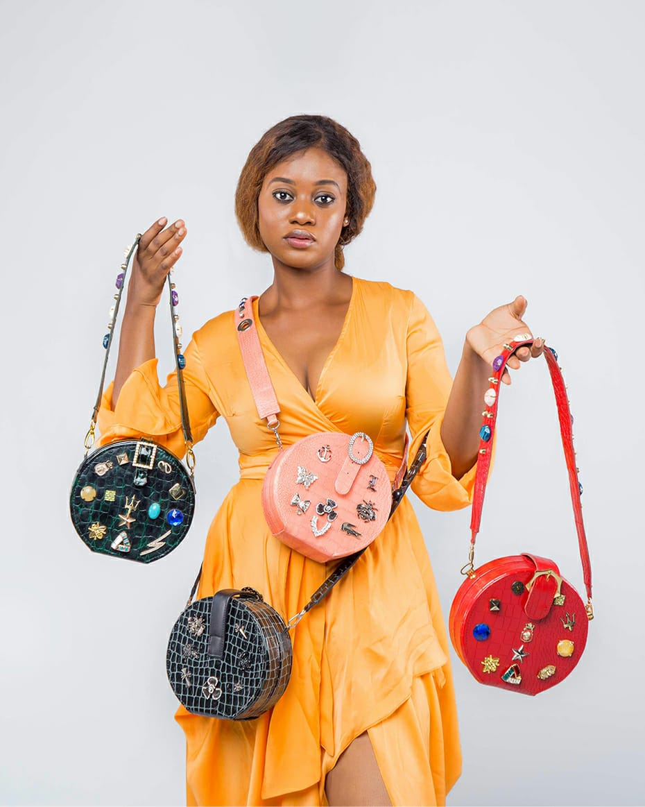 Circle bag Bag brands Bag charm Round shaped purse ADJOAA