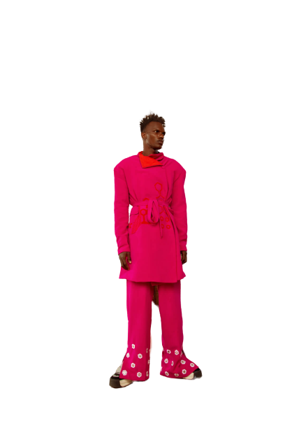 Fuschia pink trouser clearance suit