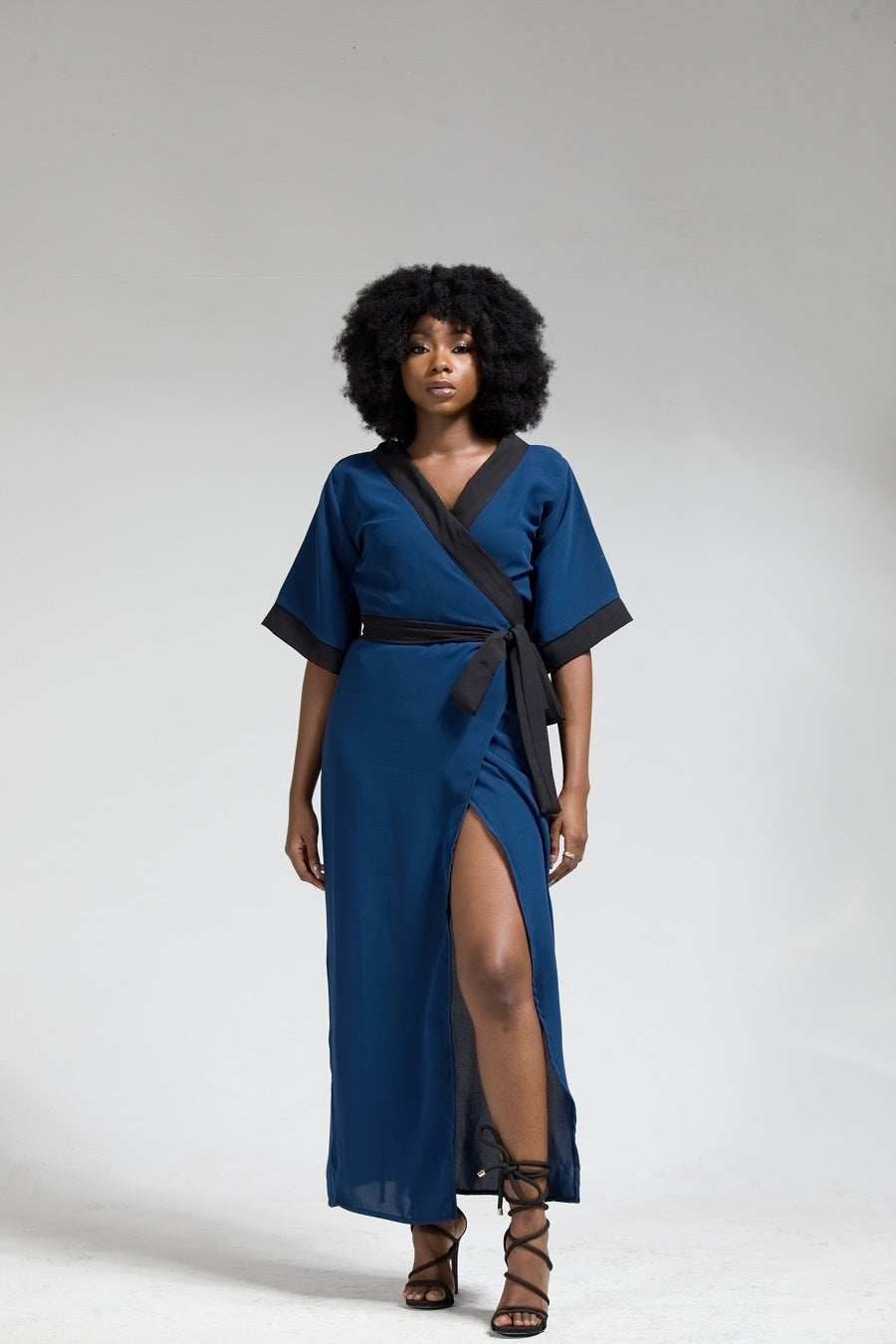 Kimono wrap maxi dress best sale