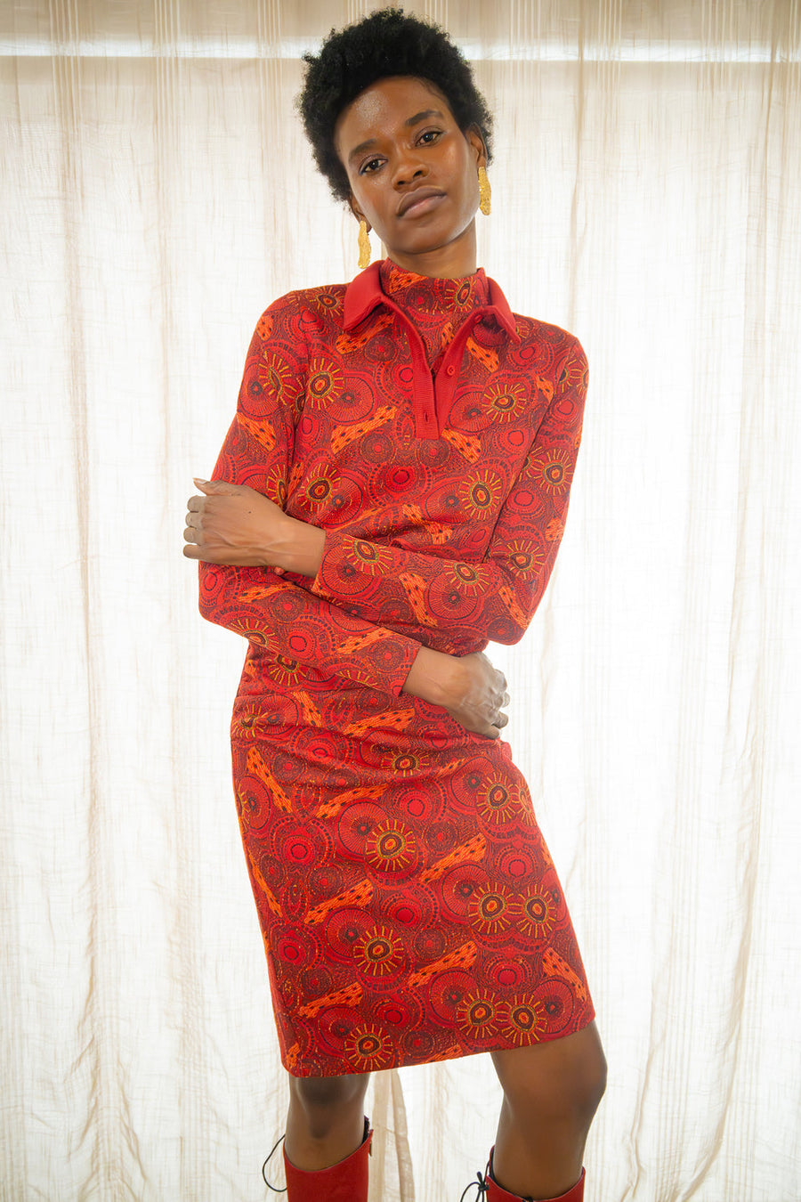 Kahindo Accra Polo Dress with a cropped silhouette