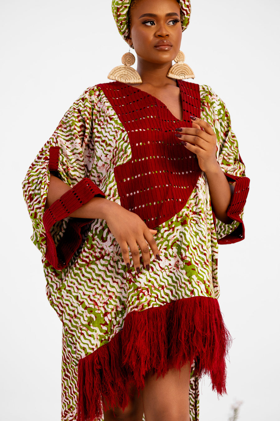 Atuche Enyi Adire Bubu with shredded detailing