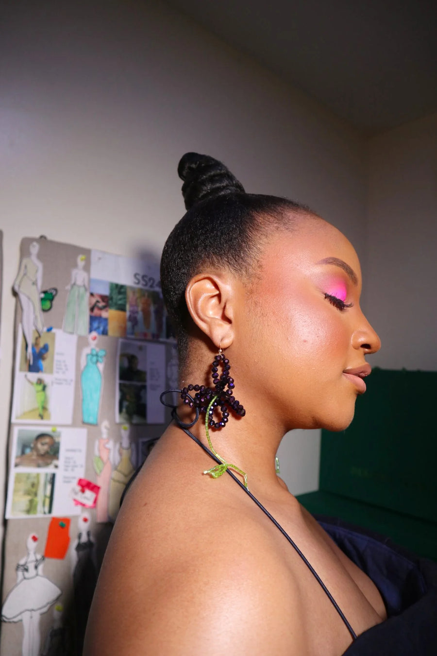 Desiree Iyama Lavender beaded Earrings