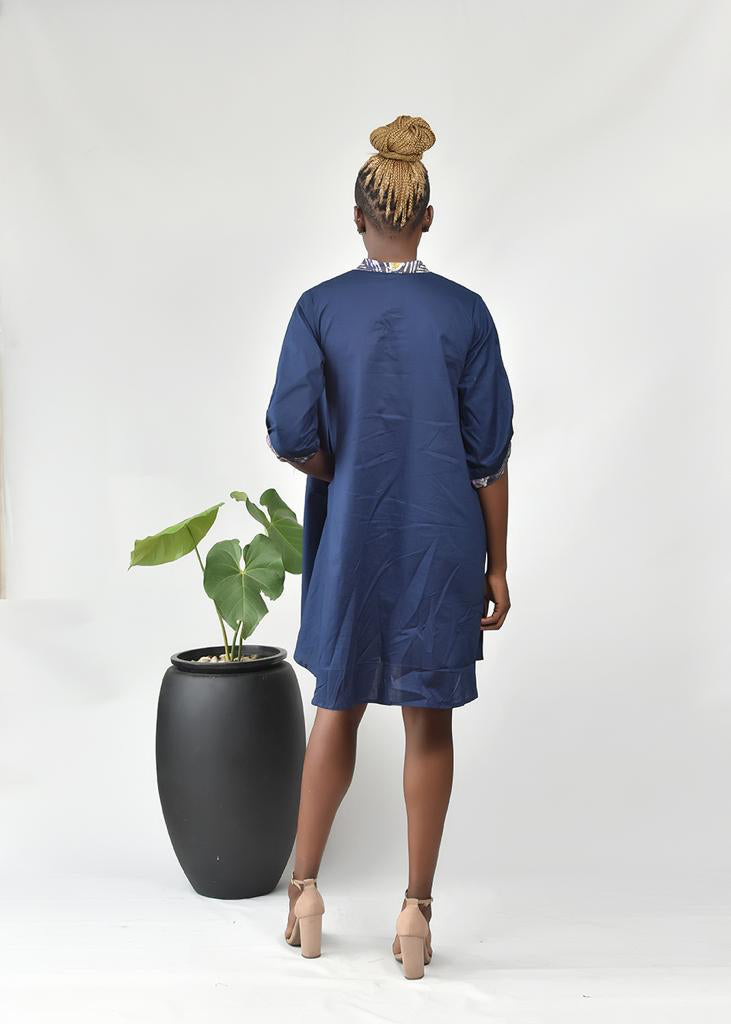 Aimas Bikutsi shirt dress with Adire tie detail and line-gentle woman image