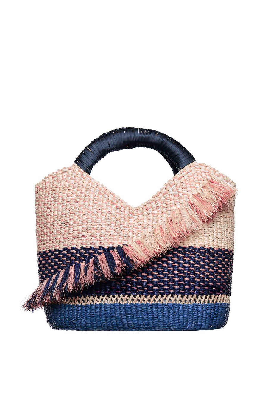 AAKS Oroo Natural bag Woven Raffia and 100% leather detailing