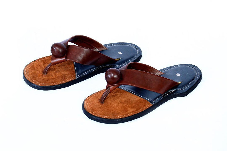 The Akan leather accent Slippers for Every Season
