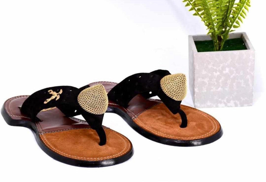 The Akan gold ornament Comfiest Slippers in modern design