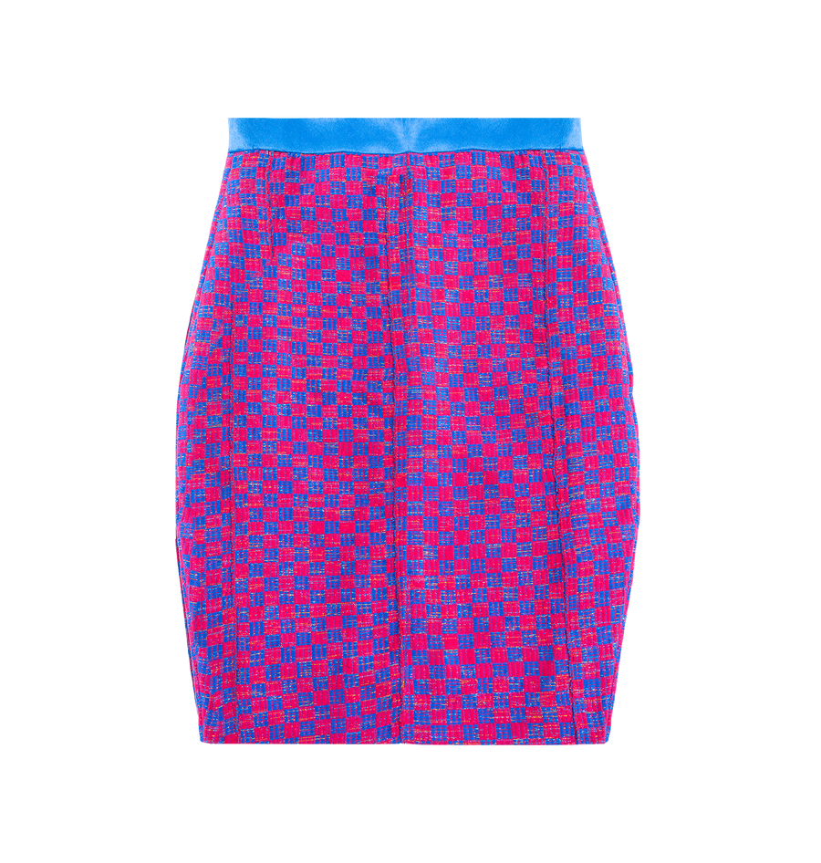 The Akissi I royal blue and pink fully lined and structured skirt