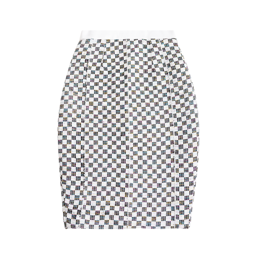 The Akissi III black-and-white fully lined and structured skirt