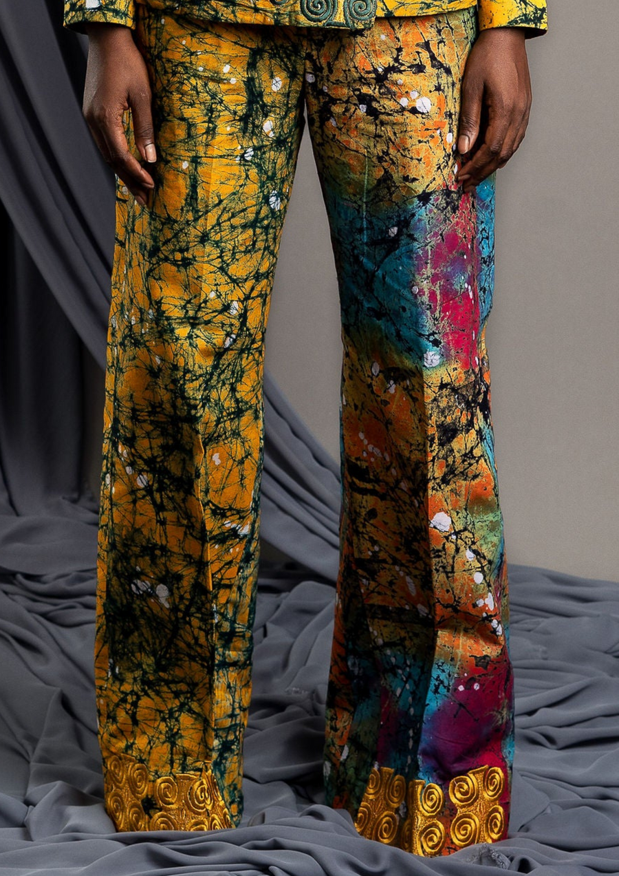 Aya Morrison Asarebea Pants with embroidery detail on ankles/heels