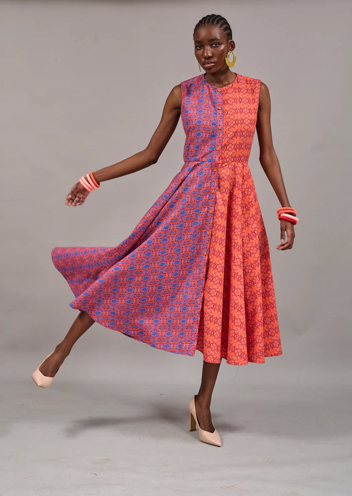 Kahindo Clifton Sleeveless Shirtdress with prints