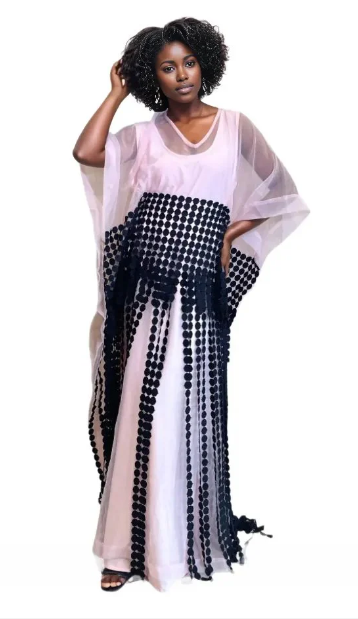 Yeside Laguda Amira Kaftan with a belt and a black tassel