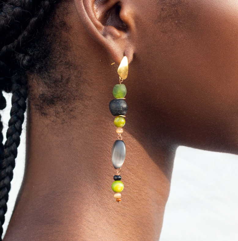 Aketekete Kwae Glass Beads Earrings