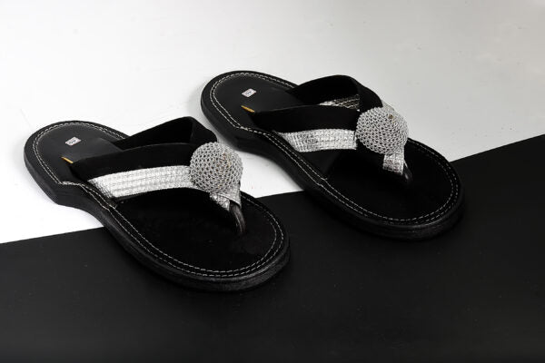 The Akan Silver ornament Slippers in Unique Designs