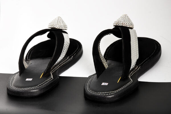 The Akan Silver ornament Slippers in Unique Designs