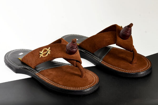 The Akan leather accents Flat open Slippers
