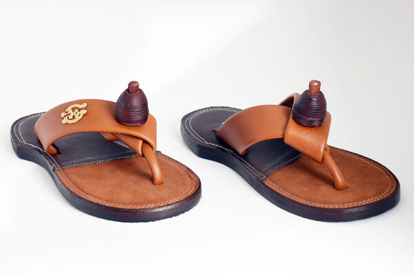 The Akan leather accent Coziest Slippers