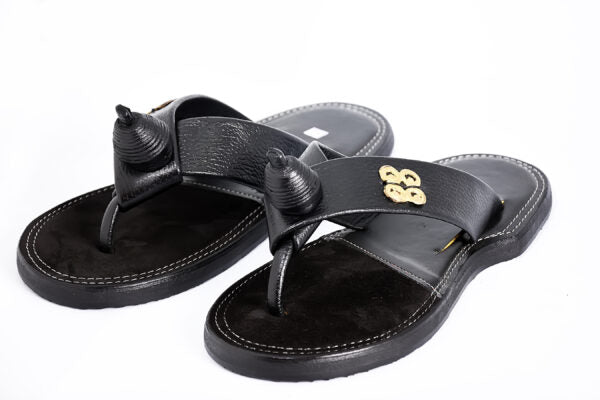 The Akan leather accents Lightweight Slippers