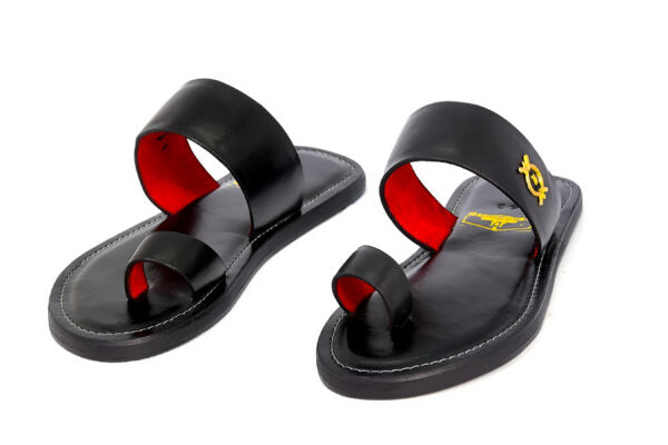 Adekorato Straight Toe Black handmade Slipper