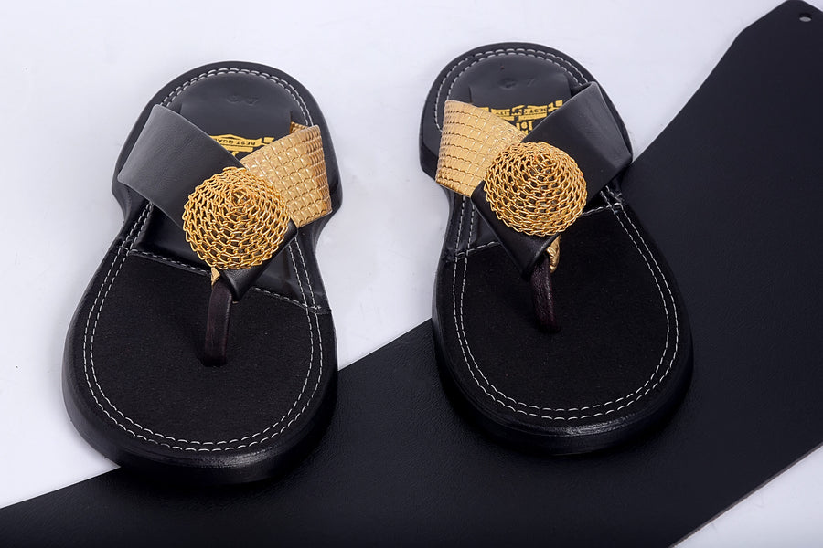 The Akan Gold ornament Slippers in Latest Fashion