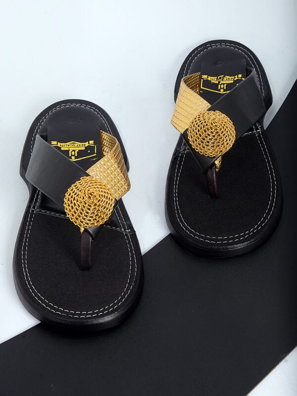 The Akan Gold ornament Slippers in Latest Fashion