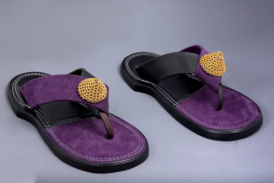 The Akan gold ornament Flat Slippers in Latest Fashion
