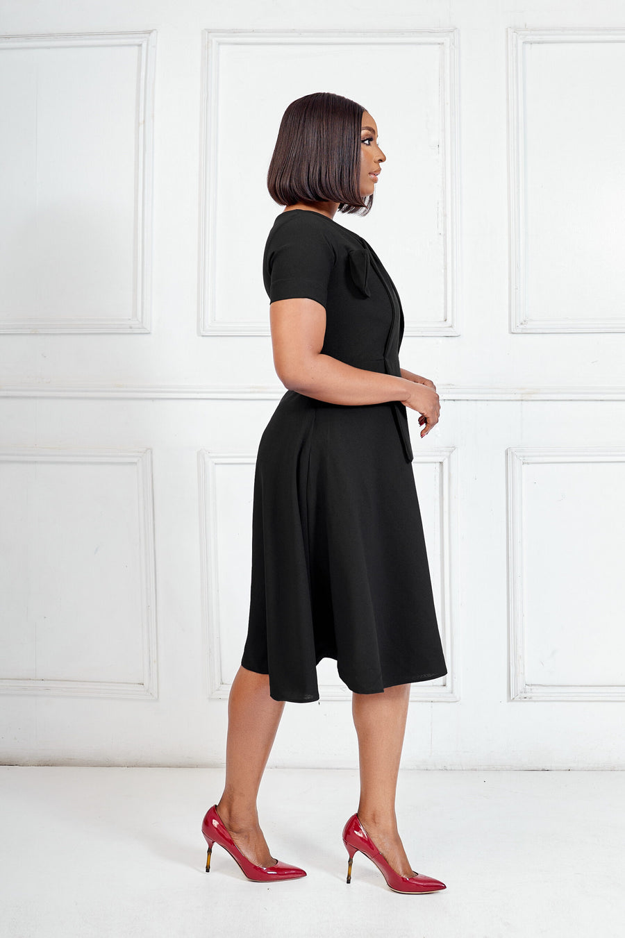 Erilyn Temi Short Sleeve dress with back zip fastening