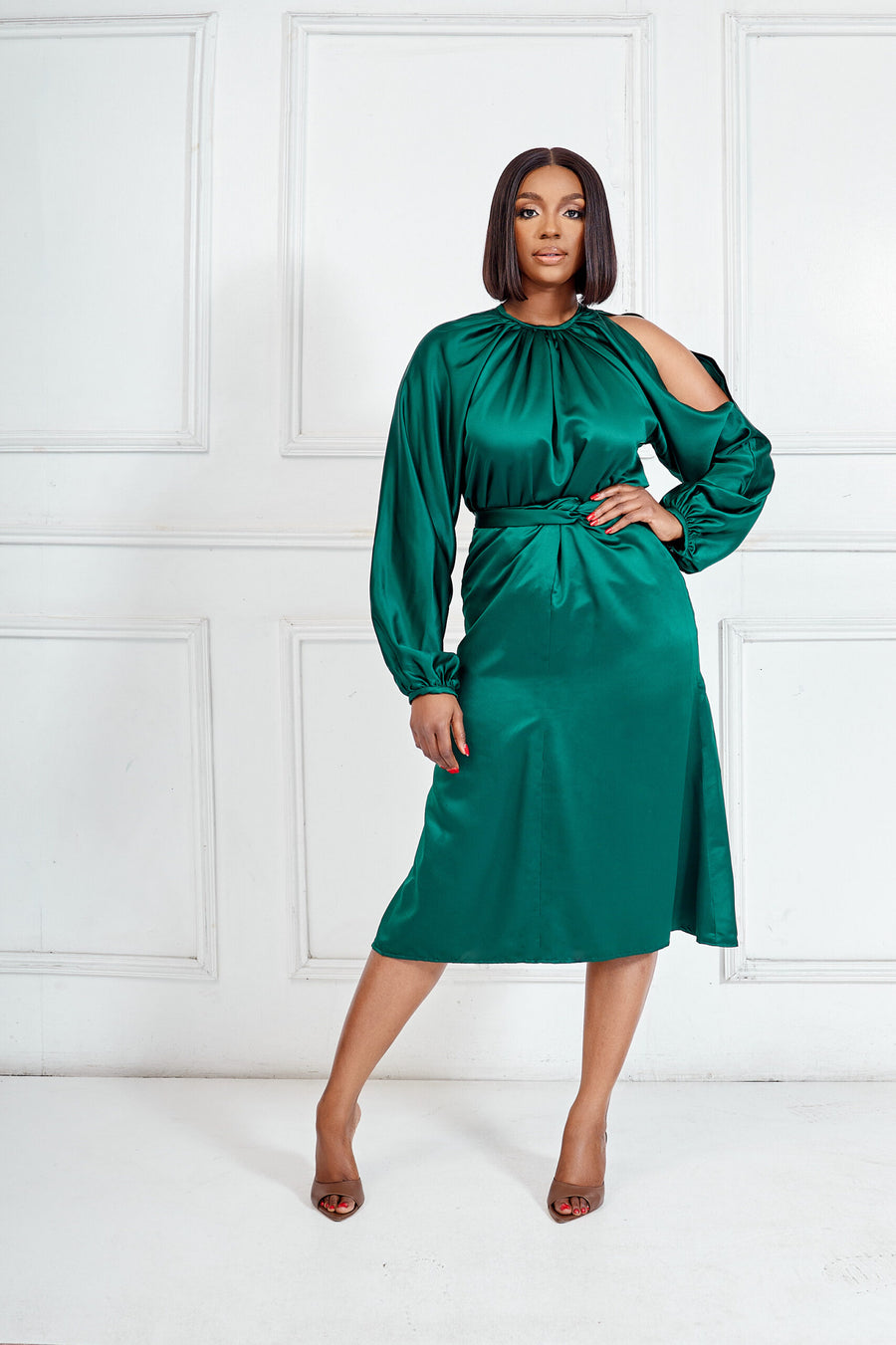 Erilyn Monte Carlo set green with a blouse and skirts