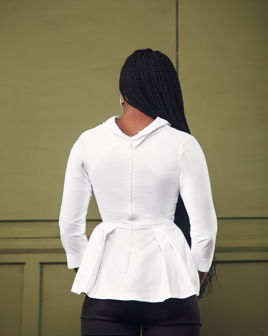 Erilyn EVE shirt with a knotted detail at the neck