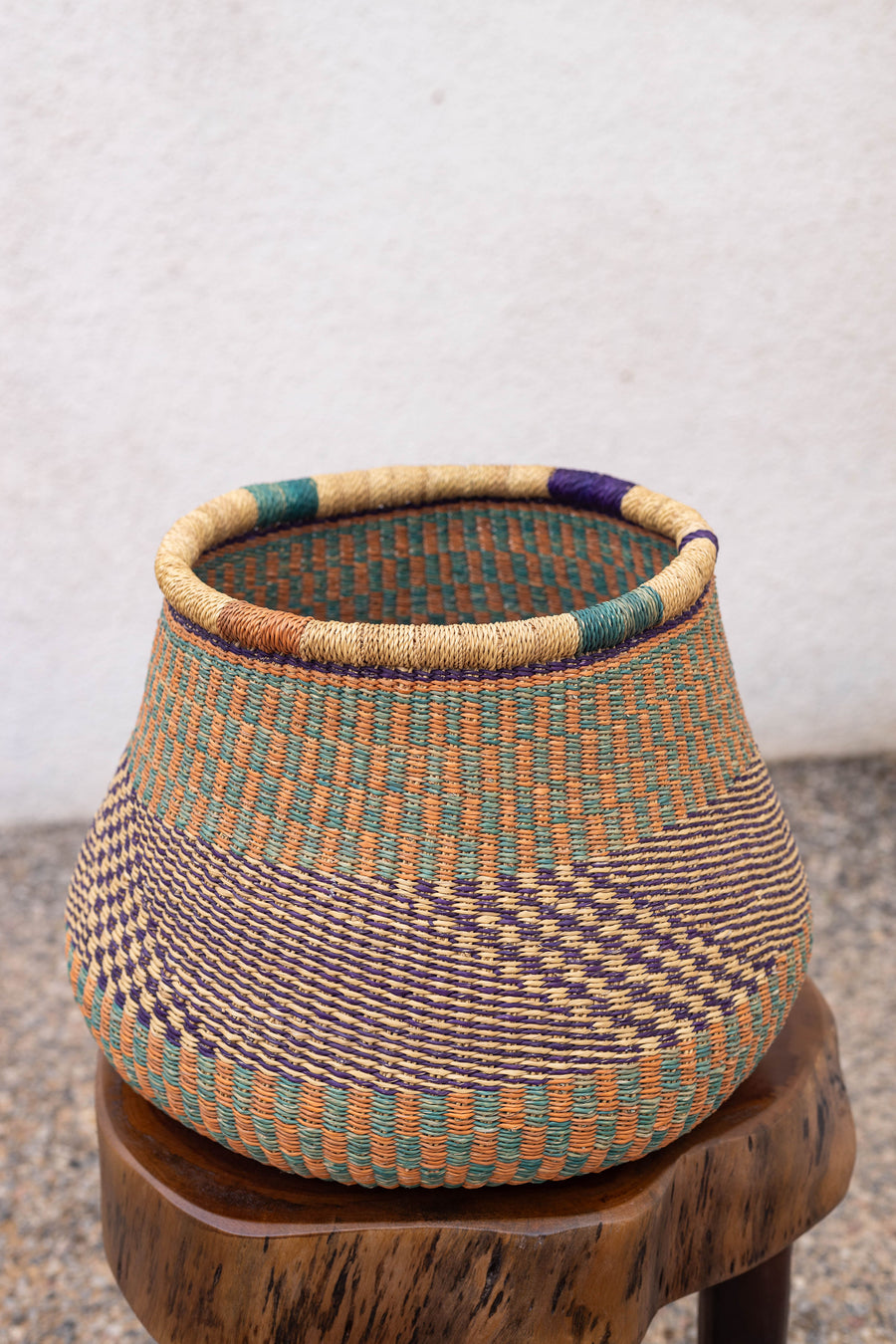 Large Checkerboard handcrafted Pot Flower and Plant Basket