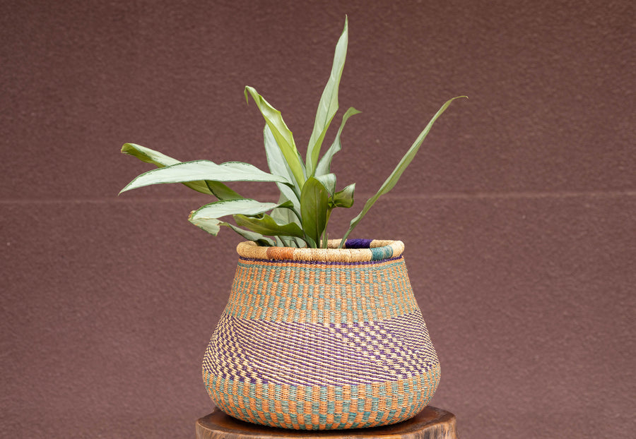 Large Checkerboard handcrafted Pot Flower and Plant Basket