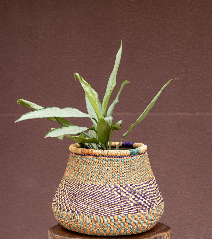 Large Checkerboard handcrafted Pot Flower and Plant Basket