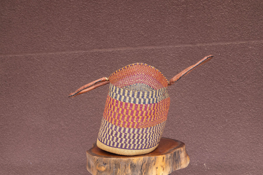 Handwoven U Shopper African Basket with 2 handles