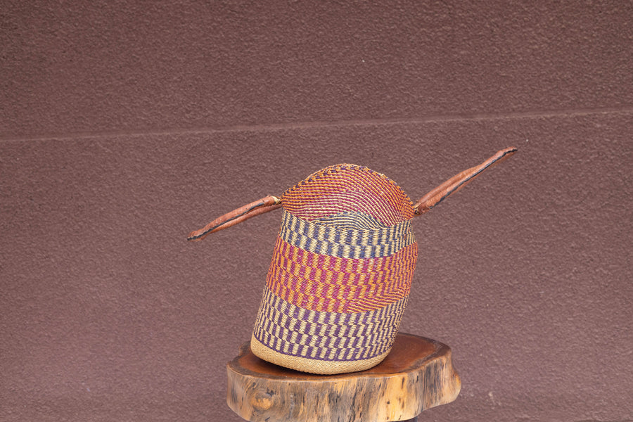 Handwoven U Shopper African Basket with 2 handles