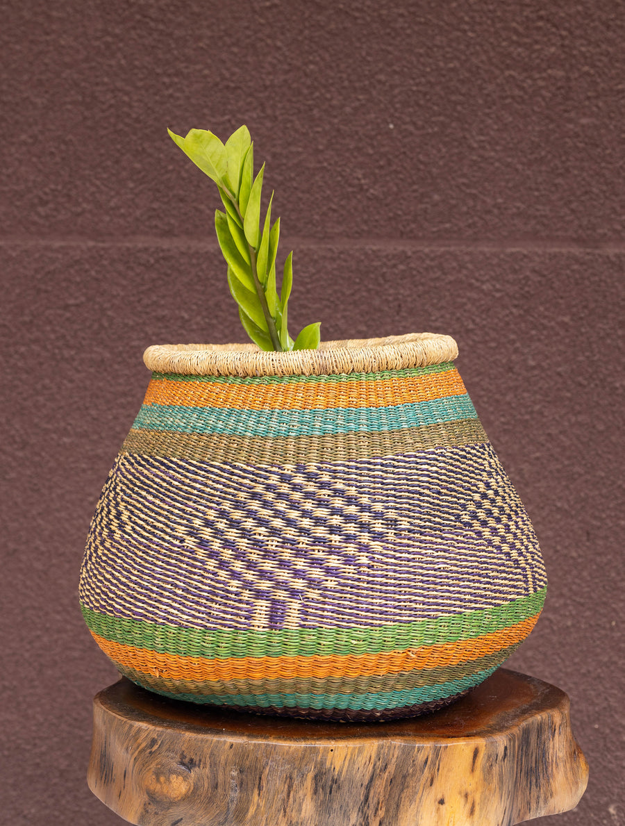 Large Hand-woven African Pot storage basket