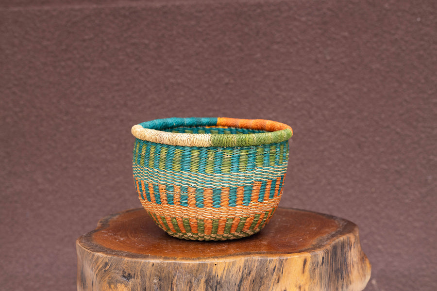 Small African Hand-woven Pot planter and storage basket