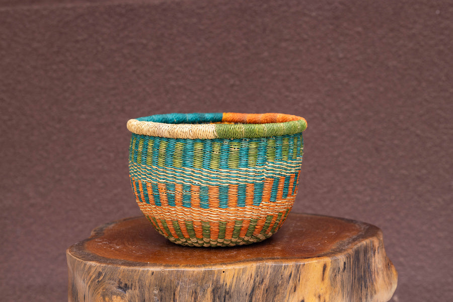 Small African Hand-woven Pot planter and storage basket