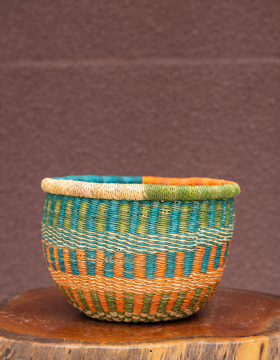 Small African Hand-woven Pot planter and storage basket