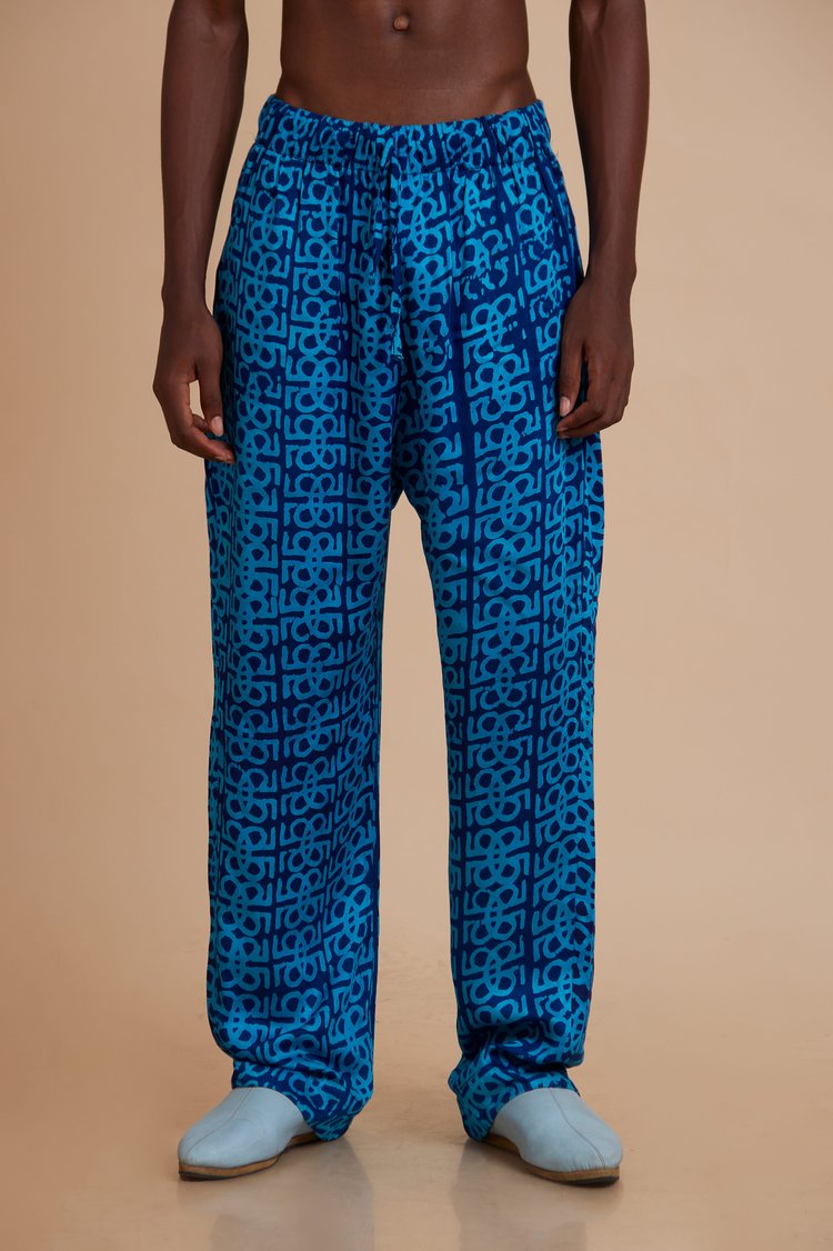 Jermaine Bleu JB Monogram Batik print Pants