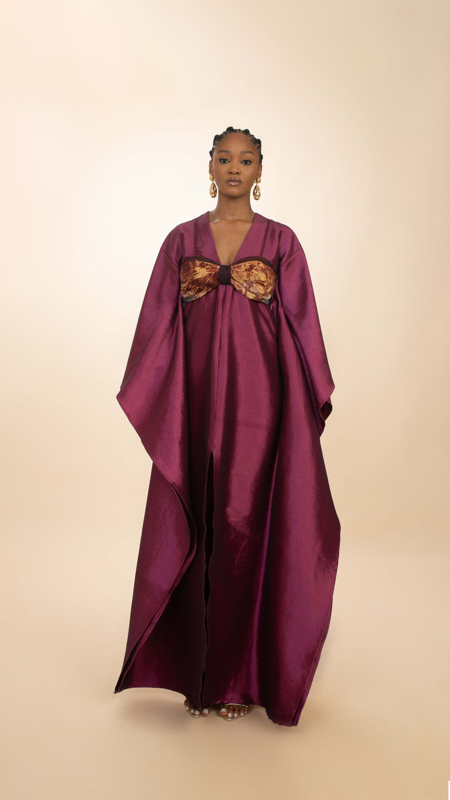 Domina by Michelle Chechi V-neckline Kaftan with Invisible zip at Centre back