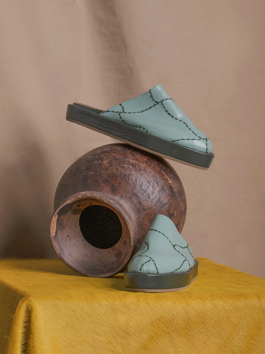 Maliko Tambolo Mules with Leather upper, leather insole, and lining