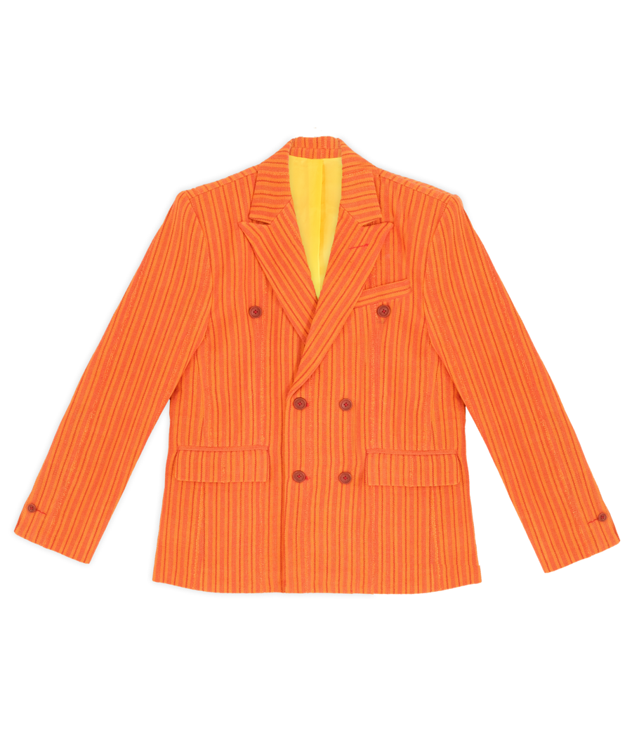 The Miles III double-breasted suit jacket with corozo nut buttons