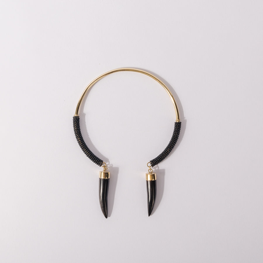 Ankole Luxury Shanga Brass Chocker with horn spikes