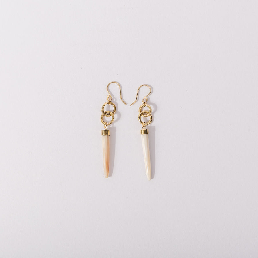 Ankole Luxury Jawabu Horn spike Earrings with brass