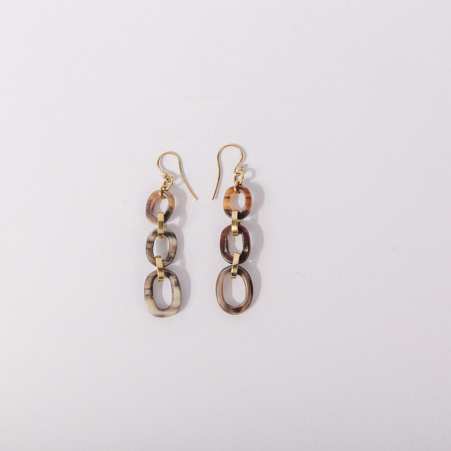 Ankole Luxury Oyana Horn Earring with brass links