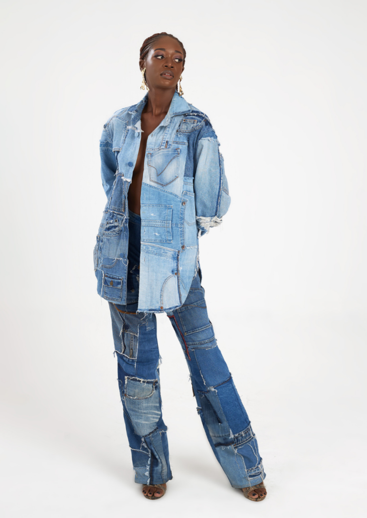 Boyedoe Odeneho II Long Sleeve Patchwork Denim Oversized Shirt