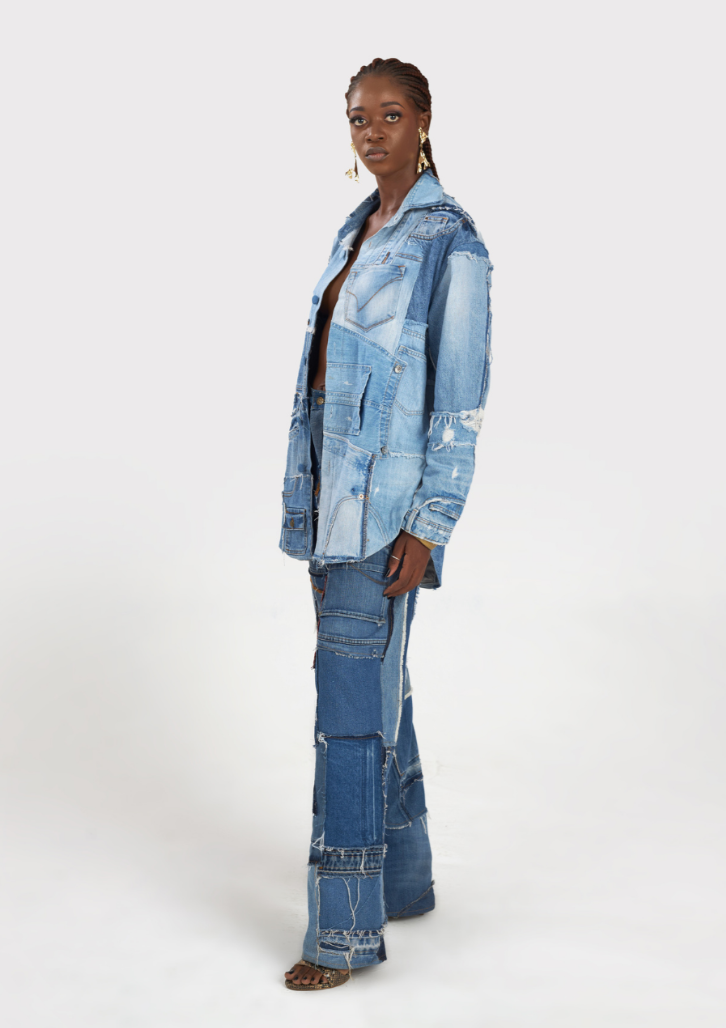 Boyedoe Odeneho II Long Sleeve Patchwork Denim Oversized Shirt