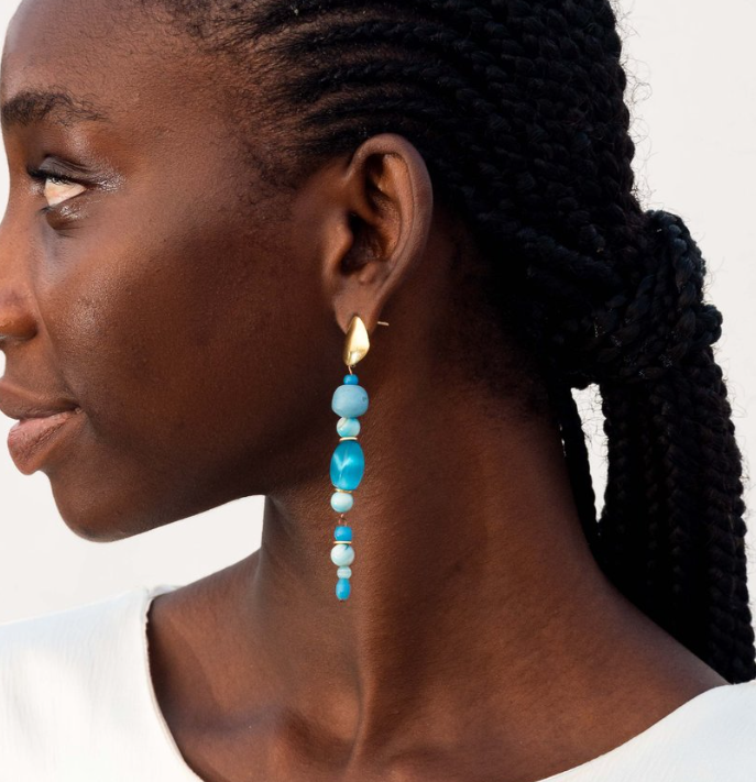 Aketekete La Glass Beads Earrings