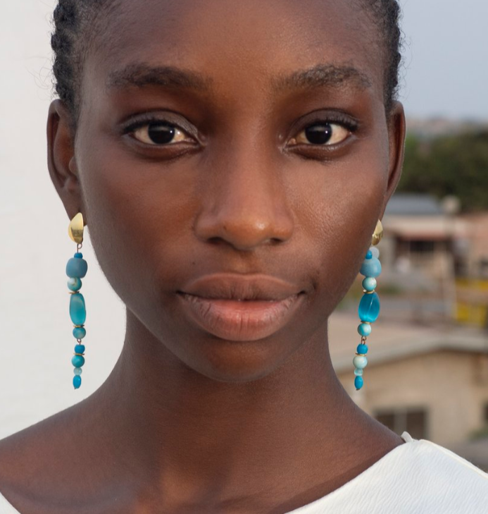 Aketekete La Glass Beads Earrings