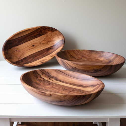 DIADOTA Waridi Oval Wooden Bowl