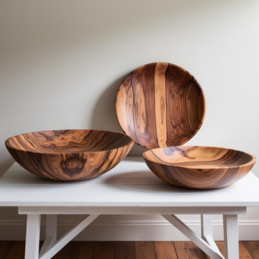 DIADOTA Waridi Round Wooden Nesting Bowl